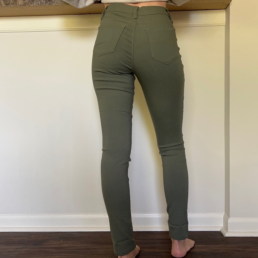 Super Stretchy Olive Green Jeggings - Size 2